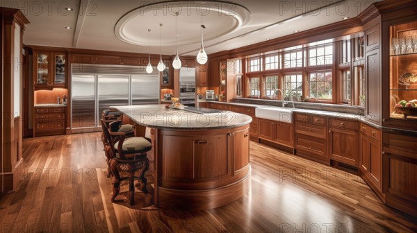 Luxurious custom residential kitchen upgrade interior, generative AI, AI generated
