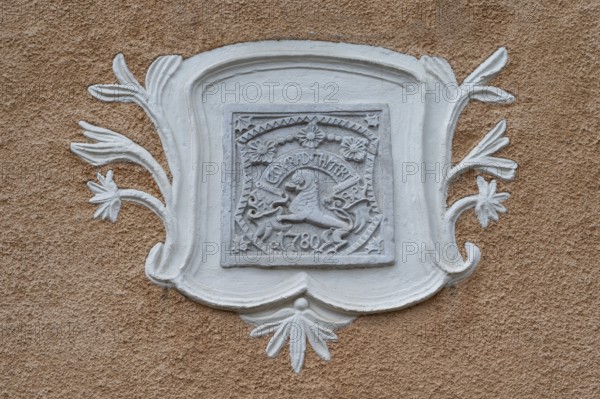 Coat of arms at Betzenstein Castle, Betzenstein, Upper Franconia, Bavaria, Germany, Europe