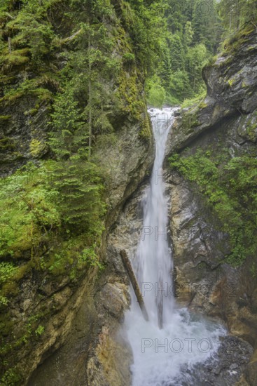 Upper waterfall in the Raggaschlucht gorge, Flattach, Carinthia, Austria, Europe