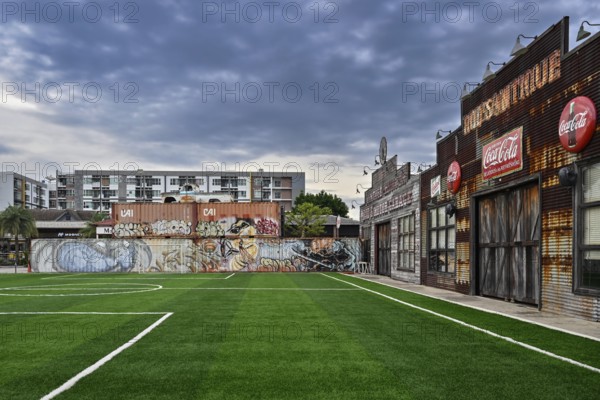 Football pitch lorry container