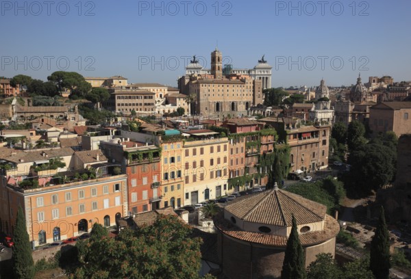 View from Monte Palatino, Palatine Hill, of the historic centre of Rome, Italy, Europe