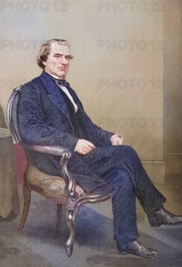 Andrew Johnson 1808 1875, 17th President of the United States 1865-69, After a painting by Alonzo