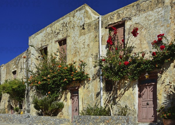 Old walls, Preveli Monastery, south coast of Crete, Greece, Europe