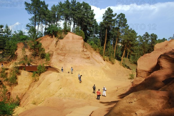 Ochre cliffs of Roussillon, Vaucluse, Languedoc-Roussillon, Provence, Southern France, ochre quarry