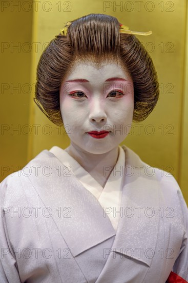 Geisha in traditional costume, portrait, Omori, Tokyo, Japan, Asia
