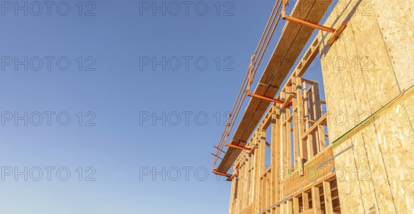 Abstract perspective of a house wood construction framing