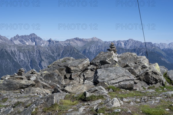 Mountain peak, Alps, European long-distance hiking trail E5, Zams, Tyrol, Austria, Europe