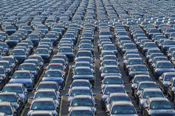 Large number of cars on assembly point, Brand Audi, Germany, Europe
