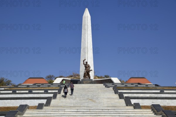 Obelisk on the Heldenacker or National Heroes' Acre, war memorial of the Republic of Namibia, near