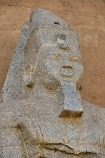Colossal statue of the temple in Tabo in front of the National Museum of Sudan, Khartoum, Sudan,