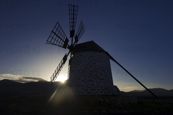 Fuerteventura, Canary Islands, Windmill in Tefia, Spain, Europe