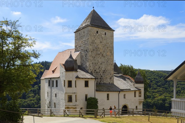 Prunn Castle, hilltop castle, first mentioned in 1037, stands on the Main-Danube Canal,