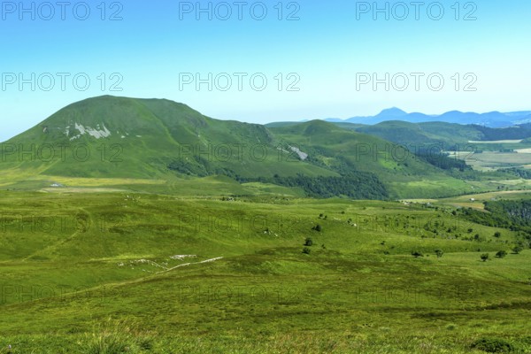 View of the Monts Dore in Auvergne Volcanoes Natural Park, Sancy Massif, Puy de Dome department,