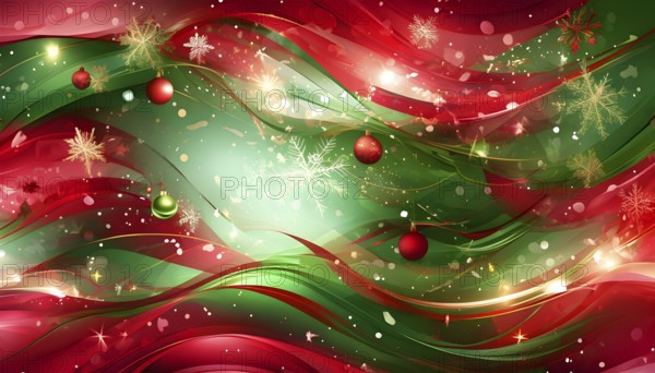 Abstract wallpaper illustration of Christmas symbols for gift cards, swirling shapes and lines, in
