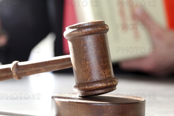 Close-up of a judge's gavel as a symbolic image for a court judgement