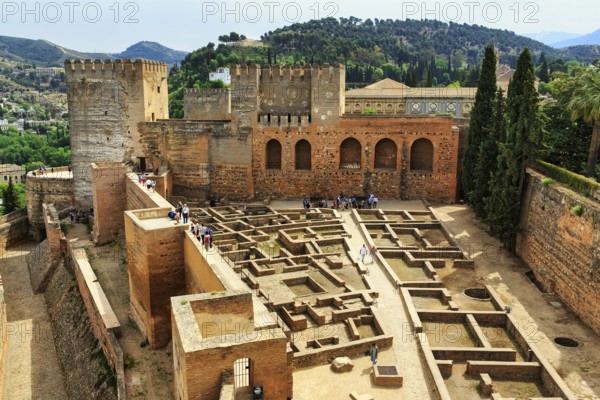 Armoury, Plaza de Armas, entrance to the Alcazaba, Alhambra, Granada, Andalusia, Spain, Europe