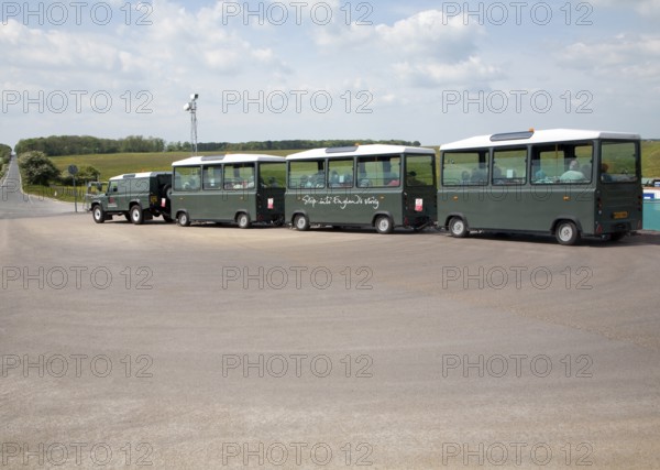 Land train transport system at Stonehenge Wiltshire, England, UK