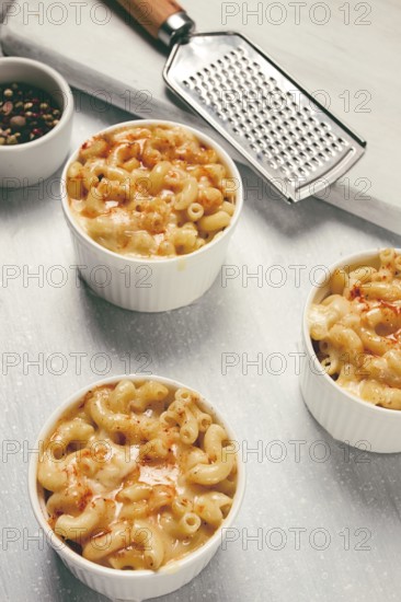 Mac and cheese, American dish, top view, no people
