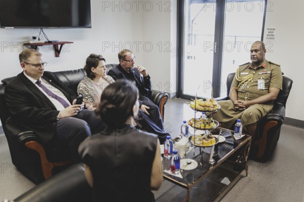 (R-L) Brigadier General Manoa Gadai, Commander of the Fijian Armed Forces Blackrock Peacekeeping