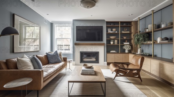 Custom contemporary livingroom upgrade interior, generative AI, AI generated