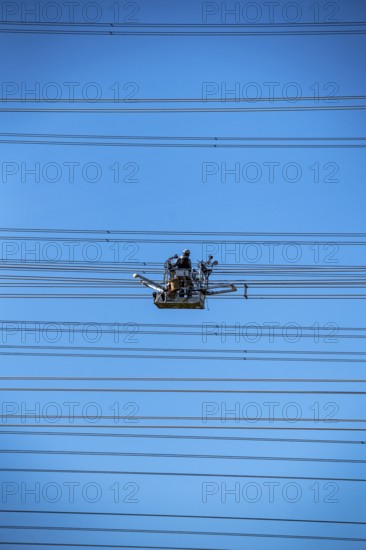 Construction of a new line route, 380 KV extra-high-voltage line between Osterath and Gohr, near