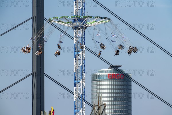 The Rhine Fair in Düsseldorf, in the Rhine meadows in the Oberkassel district, on the Rhine, Bayern