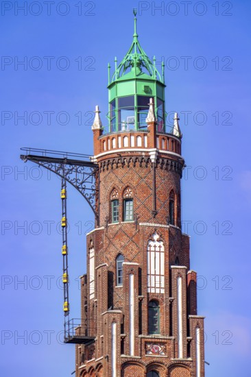 Simon Loschen Lighthouse, New Harbour, harbour basin, harbour district, residential buildings,
