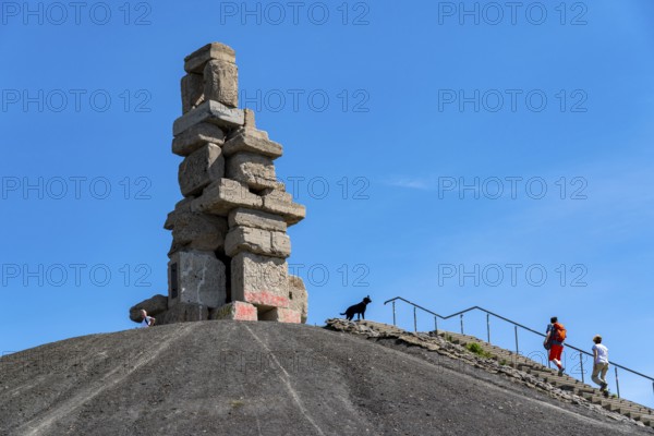 Rheinelbe spoil tip in Gelsenkirchen, 100 metre high spoil tip, landscape park, with the sculpture