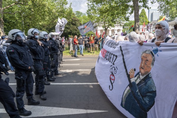 Police operation at a demonstration against the planned assembly law in North Rhine-Westphalia, in