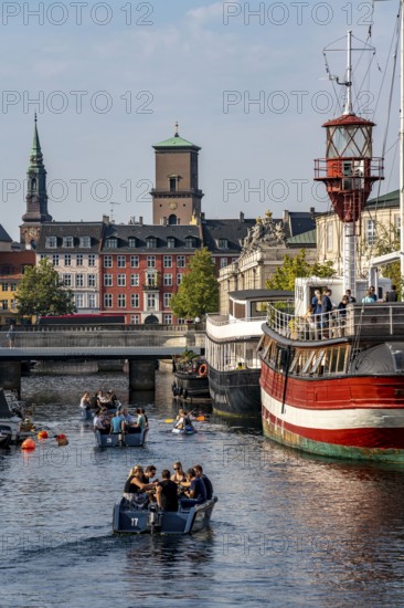 Frederiksholms Canal, former lightship Fyrskib No. XI, today catering, event location, Copenhagen,