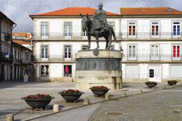 Bartholomew of Braga Equestrian statue, Viana do Castelo, Minho, Portugal, Europe
