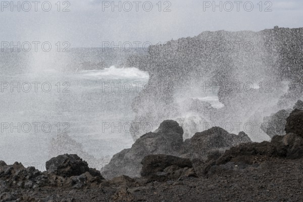 Surf, Los Hervideros, Lanzarote, Canary Islands, Spain, Europe
