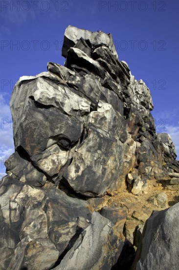 The Mittelsteine near Weddersleben, part of the Teufelsmauer, Devil's Wall, sandstone rock