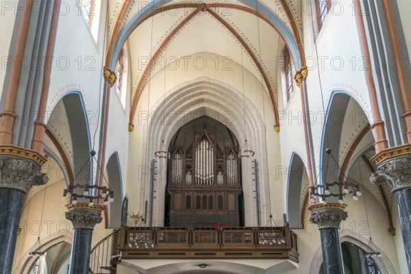 Church organ of the Roman Catholic parish church of St Martinus, town of Zons, Dormagen, Lower