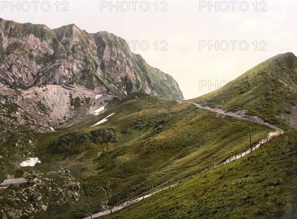 Rochers de Naye, Lake Geneva, Switzerland, Historic, digitally restored reproduction from a 19th