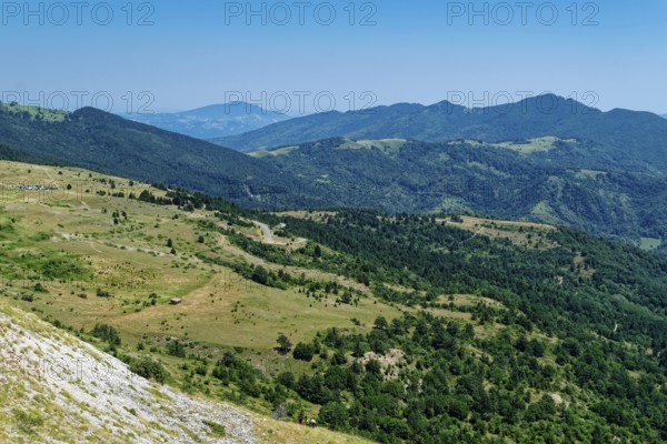 Mountain landscape in the Umbrian-Marche Apennines around Monte Vettore and the Monti Sibillini