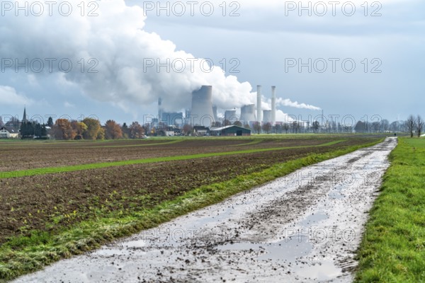 Field path, lignite-fired power station, RWE Power AG Niederaußem power station, near Bergheim,