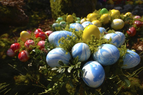 Easter custom, Easter fountain in Franconian Switzerland, detail, here in Bieberbach, district of