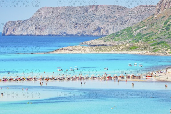 View of Balos bay, Gramvousa Peninsula, Chania, Crete, Greece, Europe