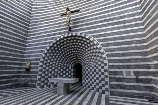 Chiesa di San Giovanni Battista, interior view, architect Mario Botta, Mogno, near Fusio,