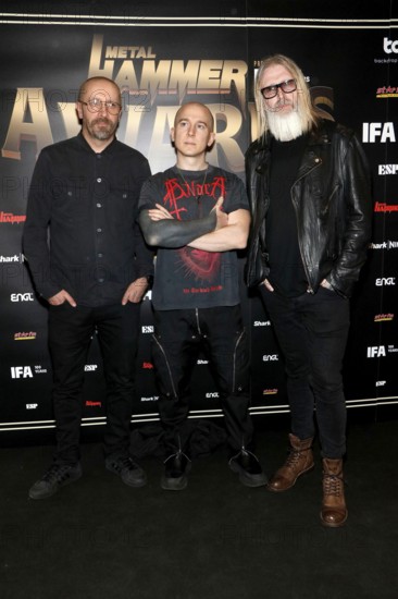 Nick Holmes, Guido Zima and Gregor Mackintosh from Paradise Lost at the Metal Hammer Awards 2024 in