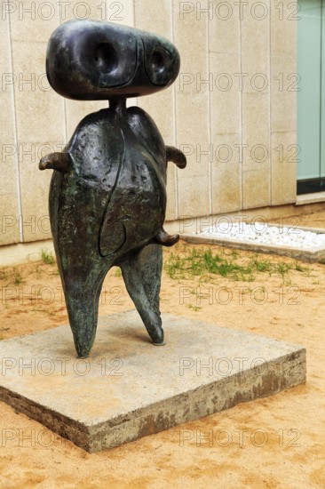 Statue Personnage, Museum Fundacio Joan Miro, artist Joan Miró, CEAC, Montjuic, Barcelona, Spain,