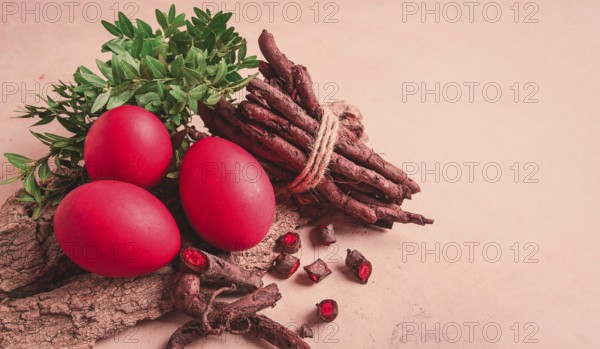 Madder dye, Endro, rhizome for egg coloring, viva magenta color, Easter, Georgia, Asia