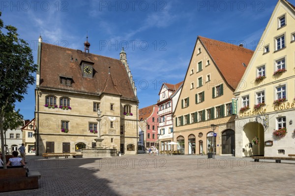 Old town hall, Lebküchnerhaus, town houses, market square, old town, Weißenburg in Bavaria, Middle