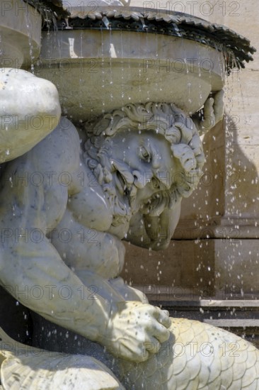 Albrechtsbrunnen, symbol for rivers, Danube, Albertinaplatz, 1st district, Vienna, Austria, Europe