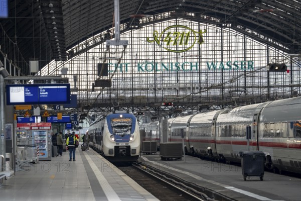 Cologne Central Station, trains at the platforms, Cologne, North Rhine-Westphalia, Germany, Europe