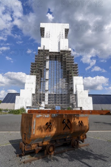 Dinslaken site of the former Lohberg colliery, the double trestle headframe of the mine is being