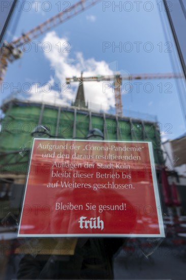 Effects of the coronavirus pandemic in Germany, Cologne Closed restaurant, brewhouse Früh