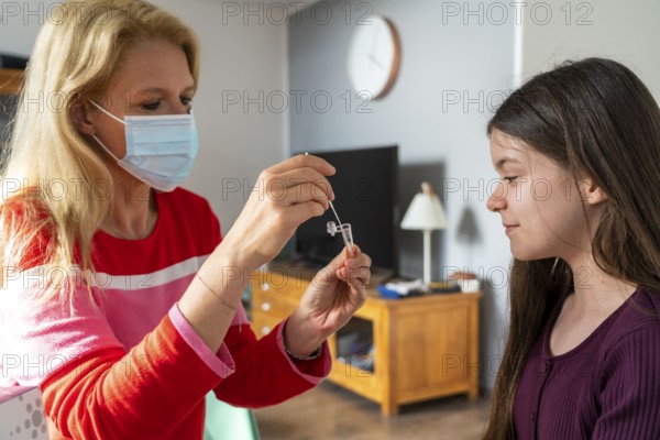 Corona antigen rapid test, lay test, self-test, for the detection of SARS-CoV-2 infection, mother