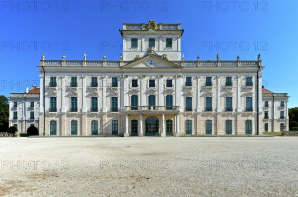 Eszterhazy Palace, also known as Eszterháza Palace or Fertöd Palace, palace view from the French